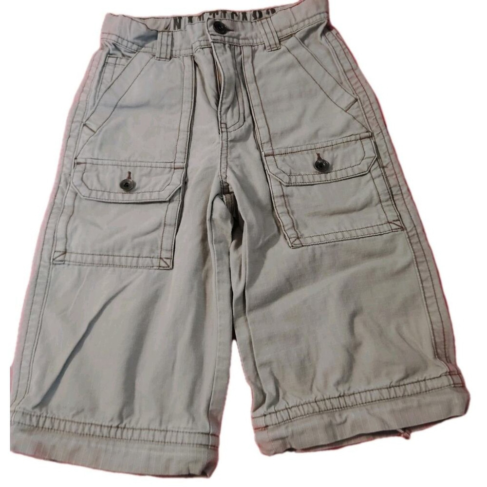 Vintage Nautica Boys Size 6 Cargo Shorts khaki Adjustable waist lg Pockets